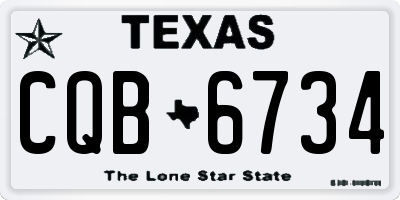 TX license plate CQB6734