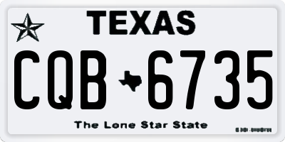 TX license plate CQB6735