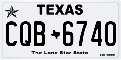 TX license plate CQB6740