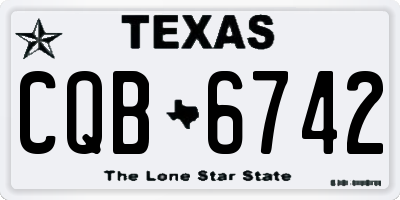 TX license plate CQB6742