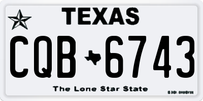 TX license plate CQB6743