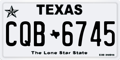 TX license plate CQB6745