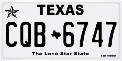 TX license plate CQB6747