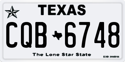 TX license plate CQB6748