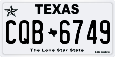 TX license plate CQB6749