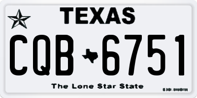 TX license plate CQB6751