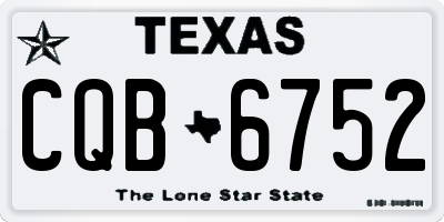 TX license plate CQB6752