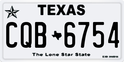 TX license plate CQB6754