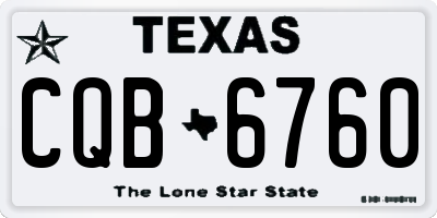 TX license plate CQB6760