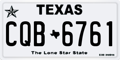 TX license plate CQB6761