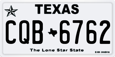 TX license plate CQB6762
