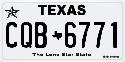 TX license plate CQB6771