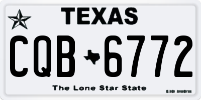 TX license plate CQB6772