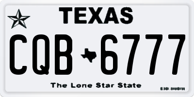 TX license plate CQB6777
