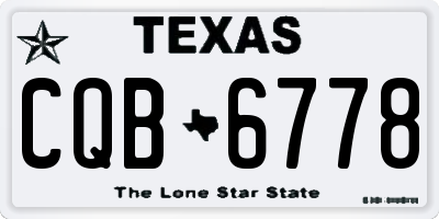TX license plate CQB6778