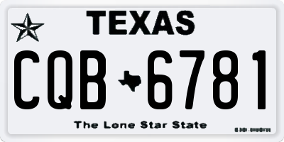 TX license plate CQB6781