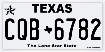 TX license plate CQB6782