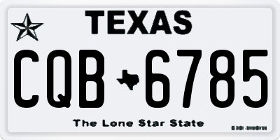 TX license plate CQB6785
