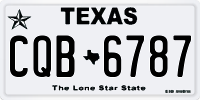 TX license plate CQB6787