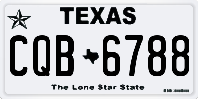 TX license plate CQB6788