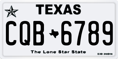 TX license plate CQB6789