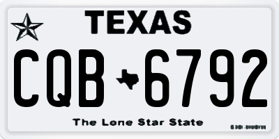 TX license plate CQB6792