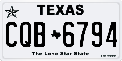 TX license plate CQB6794