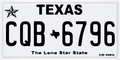 TX license plate CQB6796
