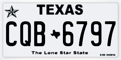 TX license plate CQB6797