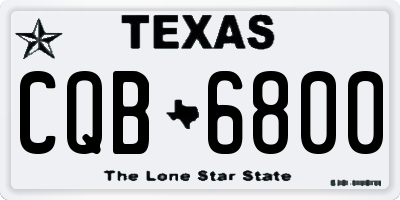 TX license plate CQB6800