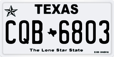 TX license plate CQB6803