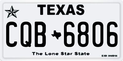 TX license plate CQB6806