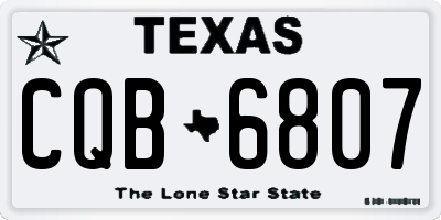 TX license plate CQB6807