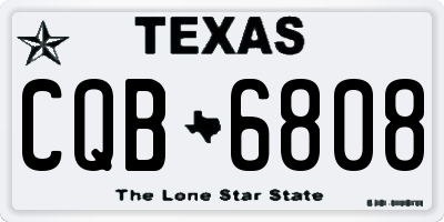 TX license plate CQB6808