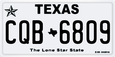 TX license plate CQB6809
