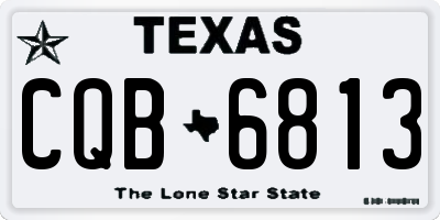TX license plate CQB6813