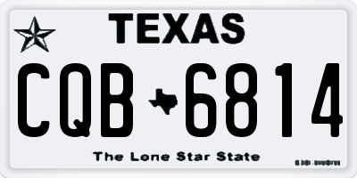 TX license plate CQB6814