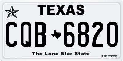 TX license plate CQB6820