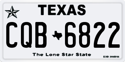 TX license plate CQB6822