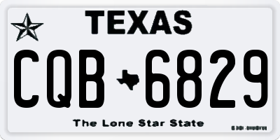 TX license plate CQB6829