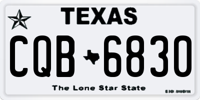 TX license plate CQB6830