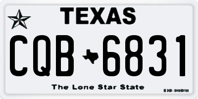 TX license plate CQB6831