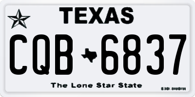TX license plate CQB6837