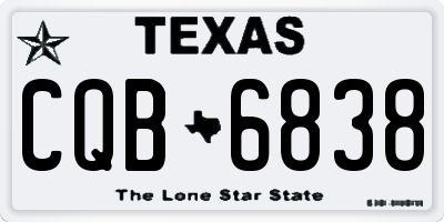 TX license plate CQB6838