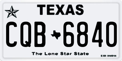TX license plate CQB6840