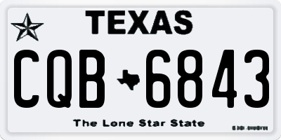 TX license plate CQB6843