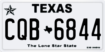 TX license plate CQB6844