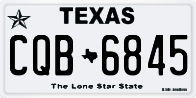 TX license plate CQB6845