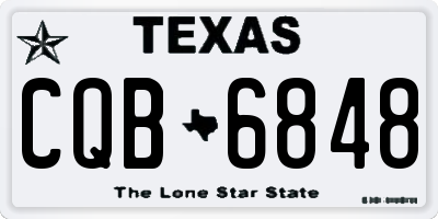 TX license plate CQB6848
