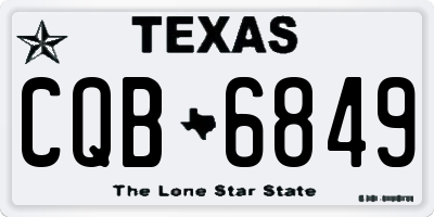 TX license plate CQB6849